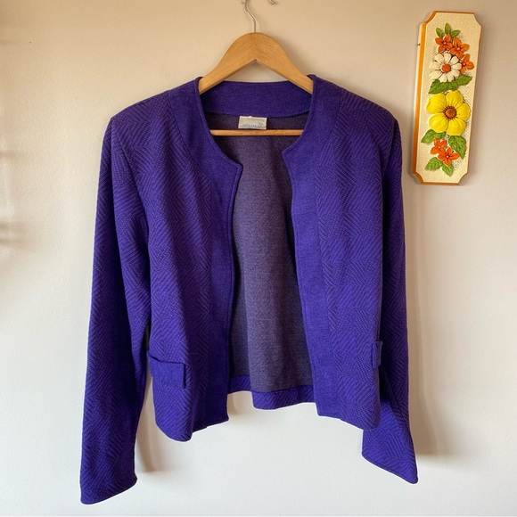 Vintage Purple Jacket Open Blazer - Picture 1 of 6